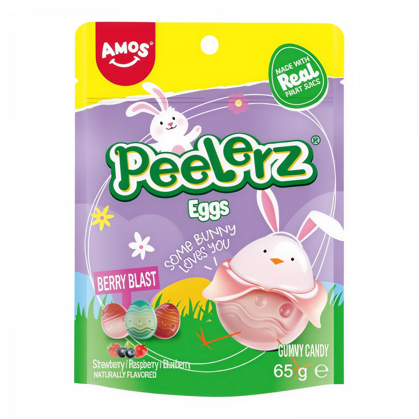 CANDY AMOS 65 GR PEELERZ GUMMY EGGS | 24 x 65g