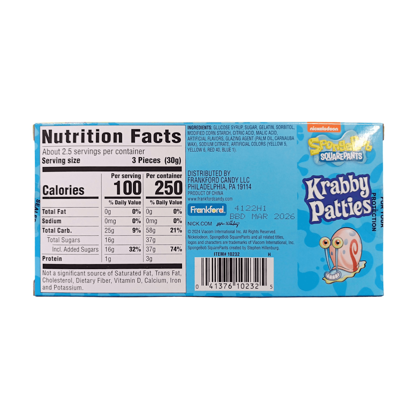 Spongebob Krabby Patties Theater Box | 12 x 72gr