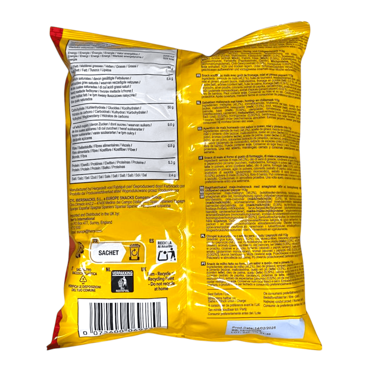 Herrs Hot N Honey Cheese Curls | 12 x 113gr