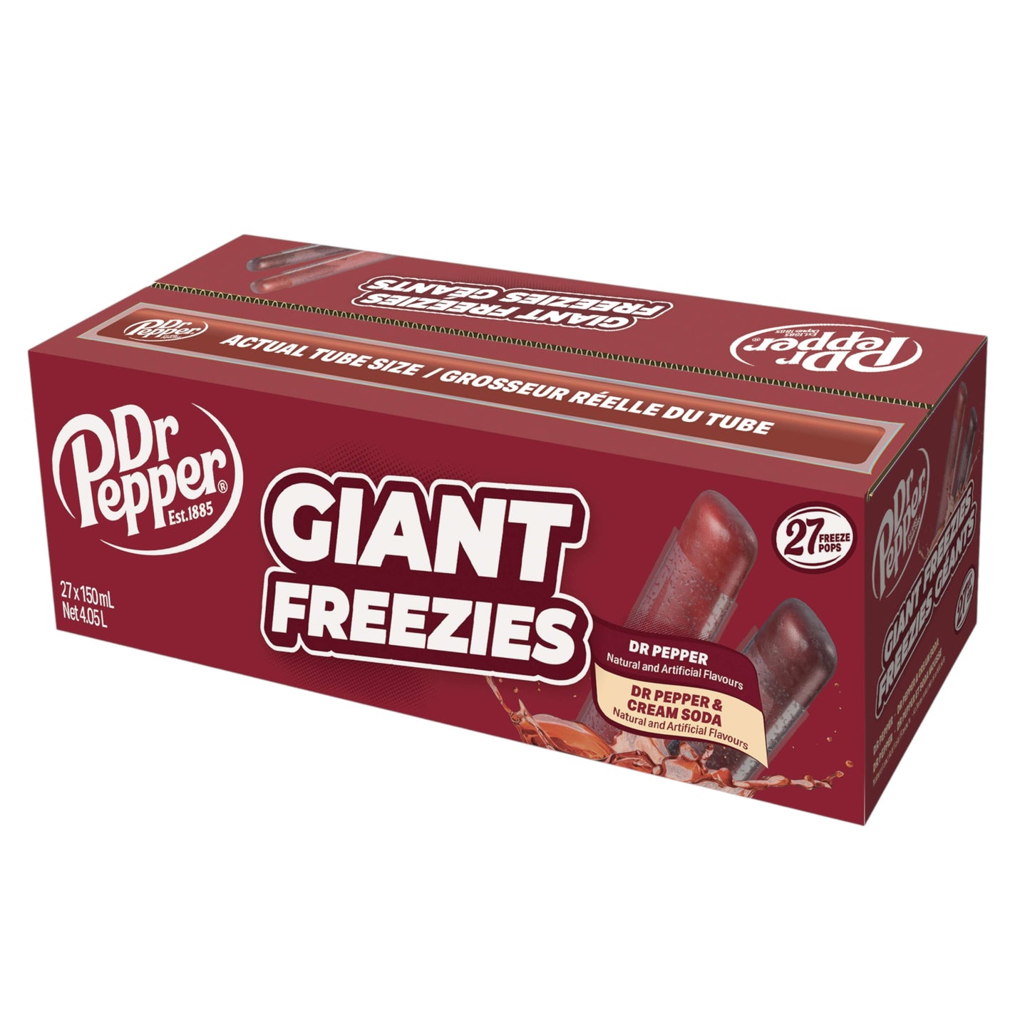 Dr Pepper Cream Soda Giant Freezer Pops | 27 x 150ml