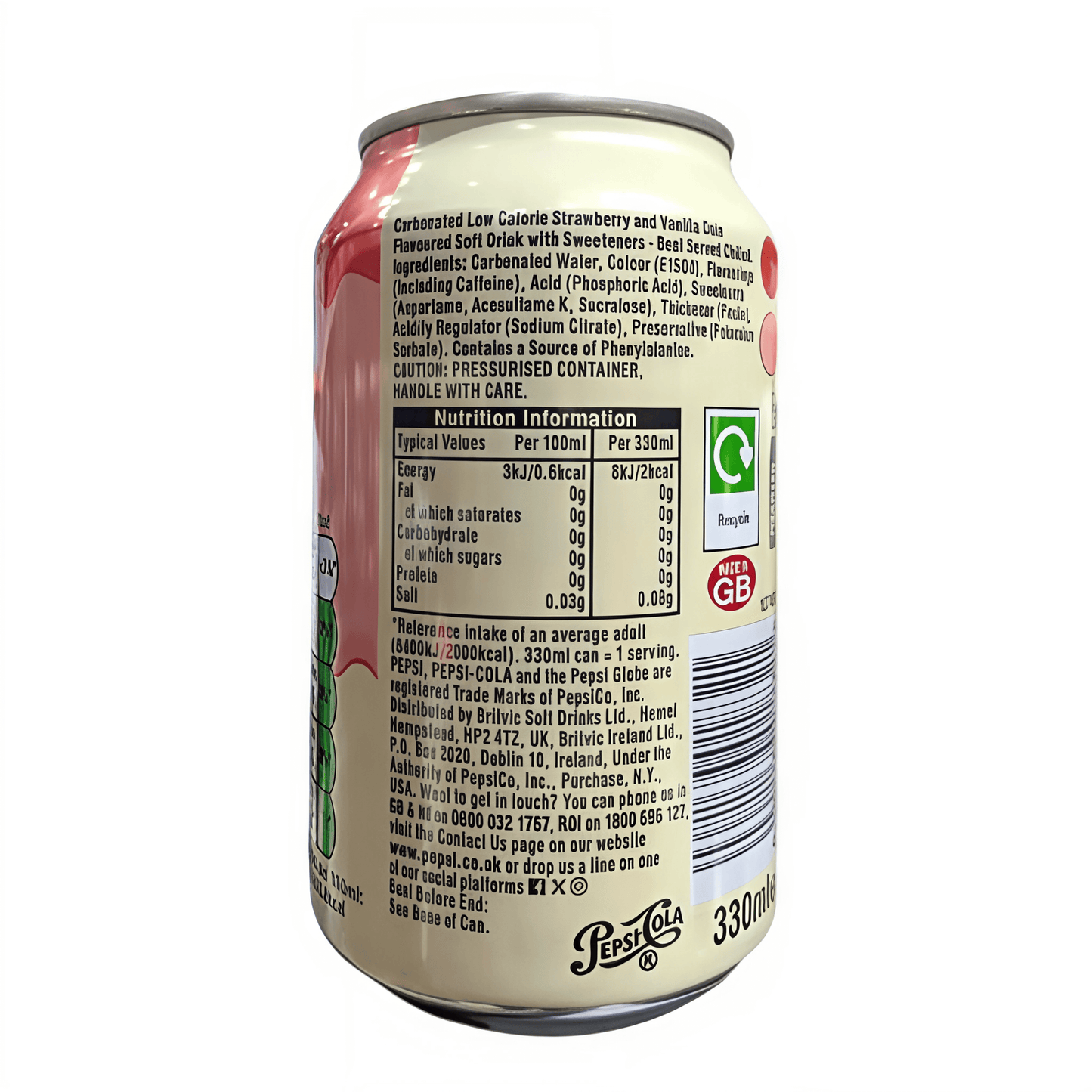 Pepsi Strawberry & Cream | 24 x 330ml