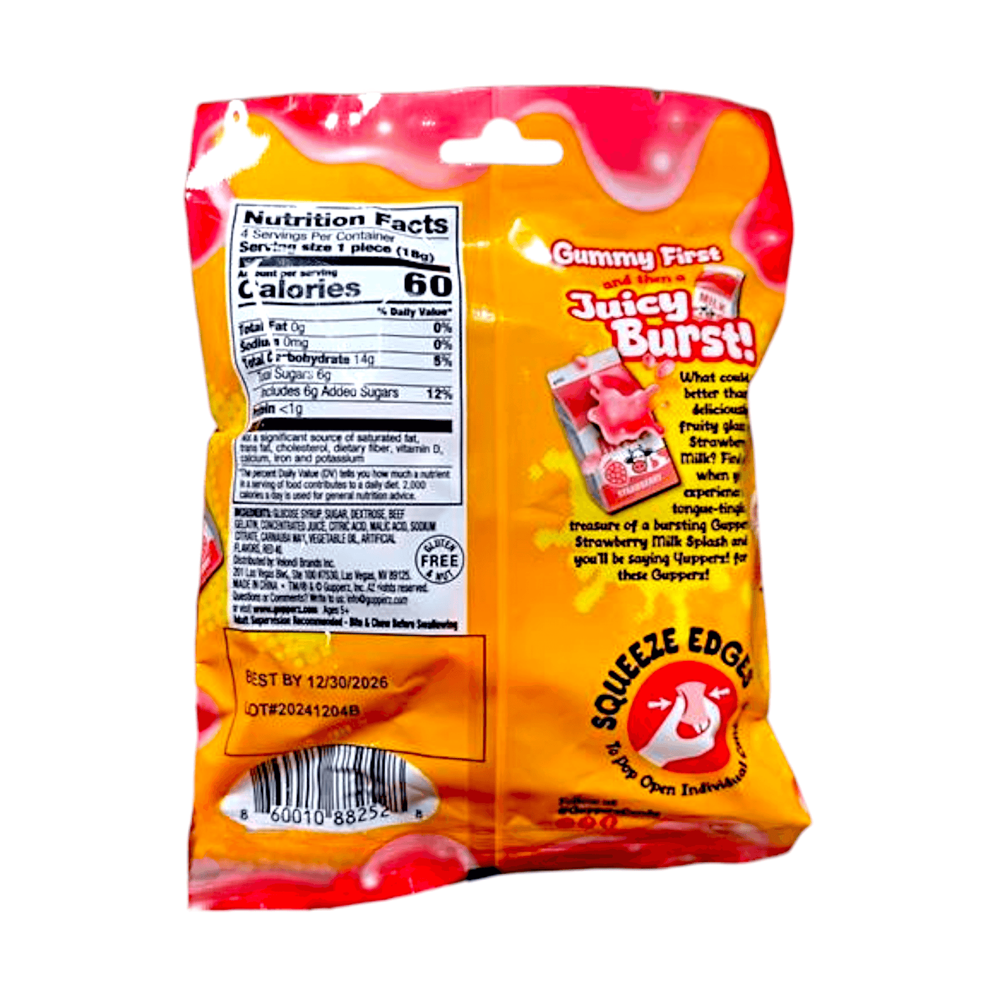 Gupperz Strawberry Milk Splash Peg Bag | 12 x 72gr