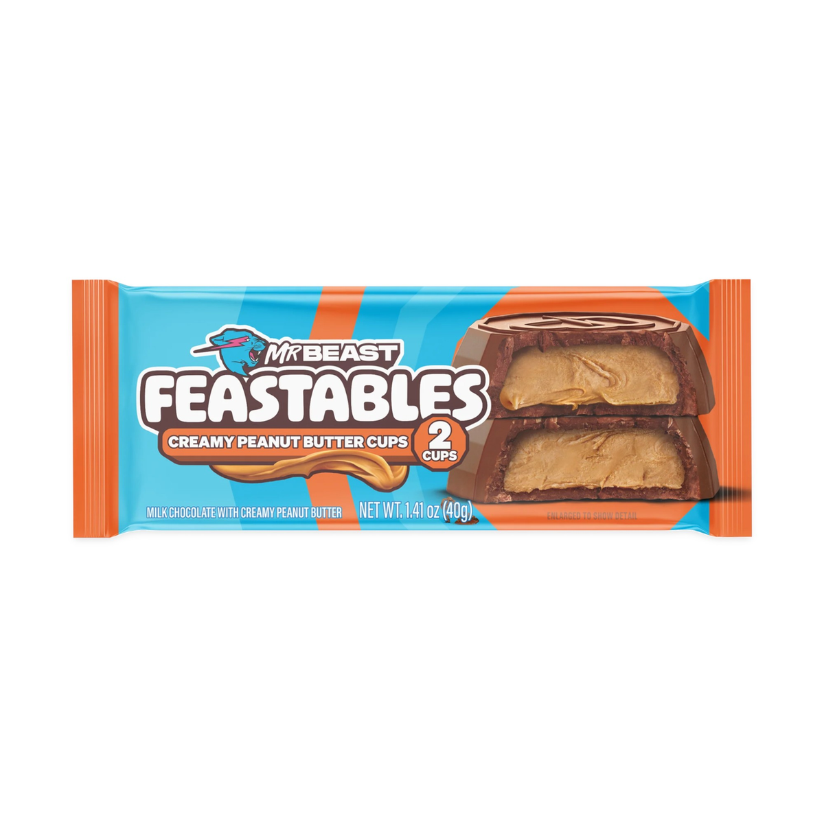 CANDY MR BEAST 24 x 2 x 20 GR FEASTABLES PEANUT BUTTER CUPS