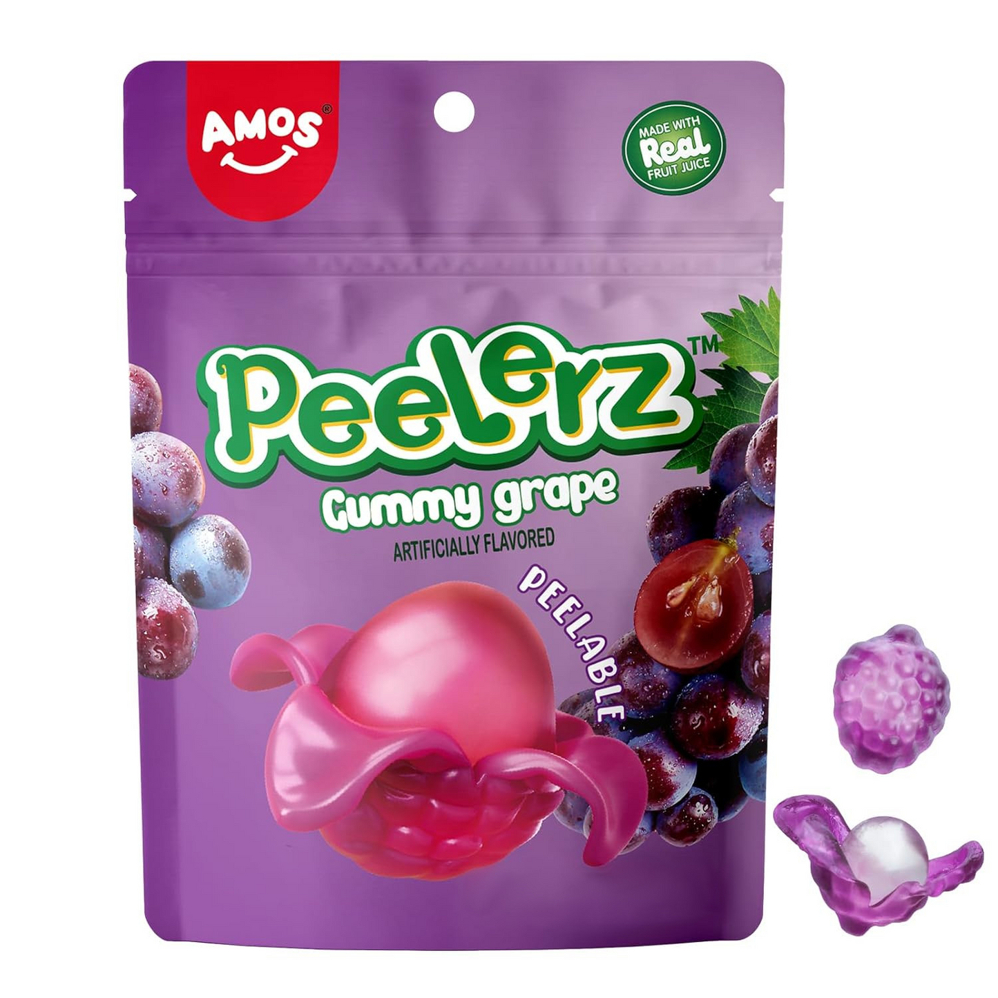 CANDY AMOS 65 GR PEELERZ GUMMY GRAPE | 24 x 65g
