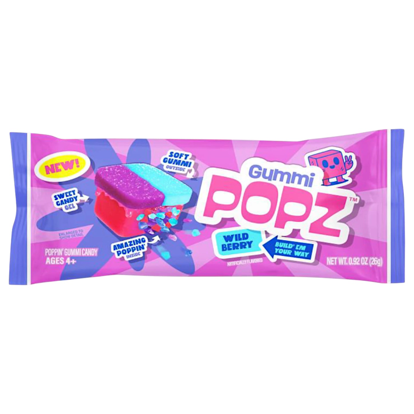 CANDY GUMMY POPZ 12 x 26 GR WILD BERRY