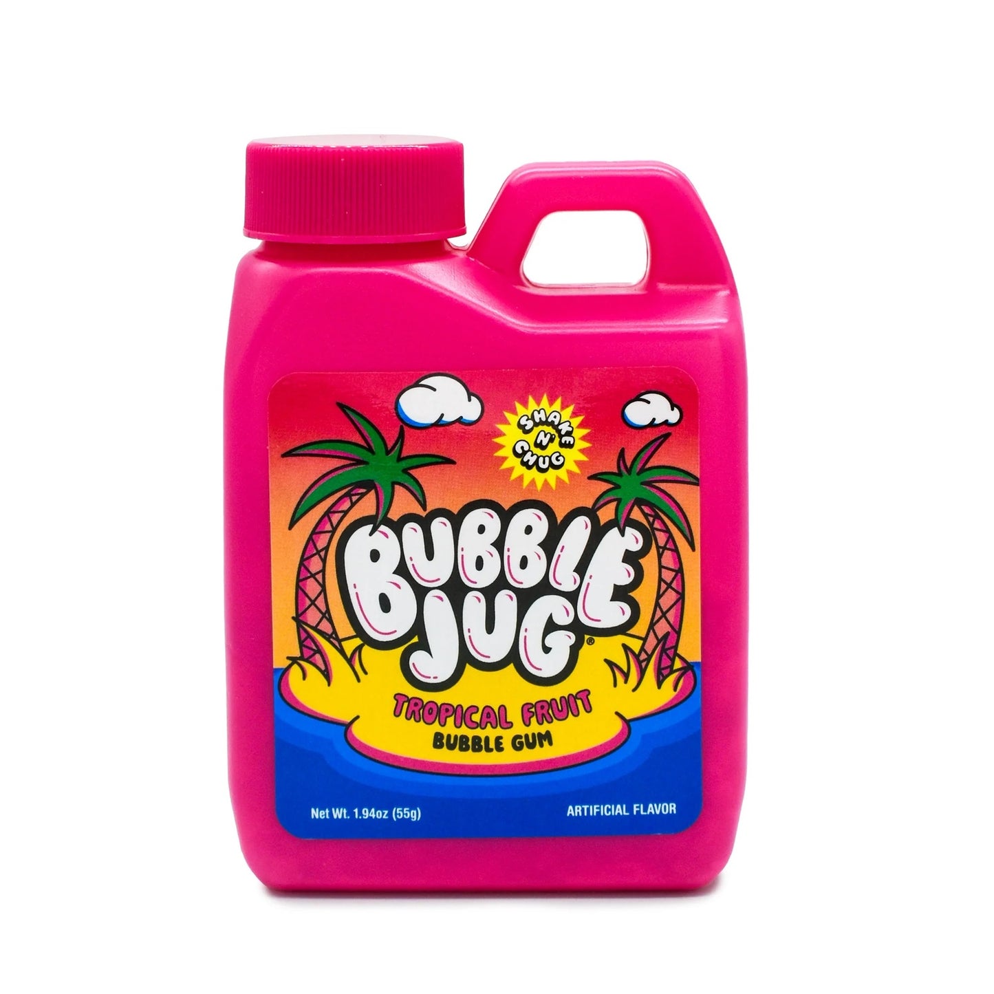 CANDY BUBBLE JUG 12 x 55 GR TROPICAL FRUIT BUBBLE GUM