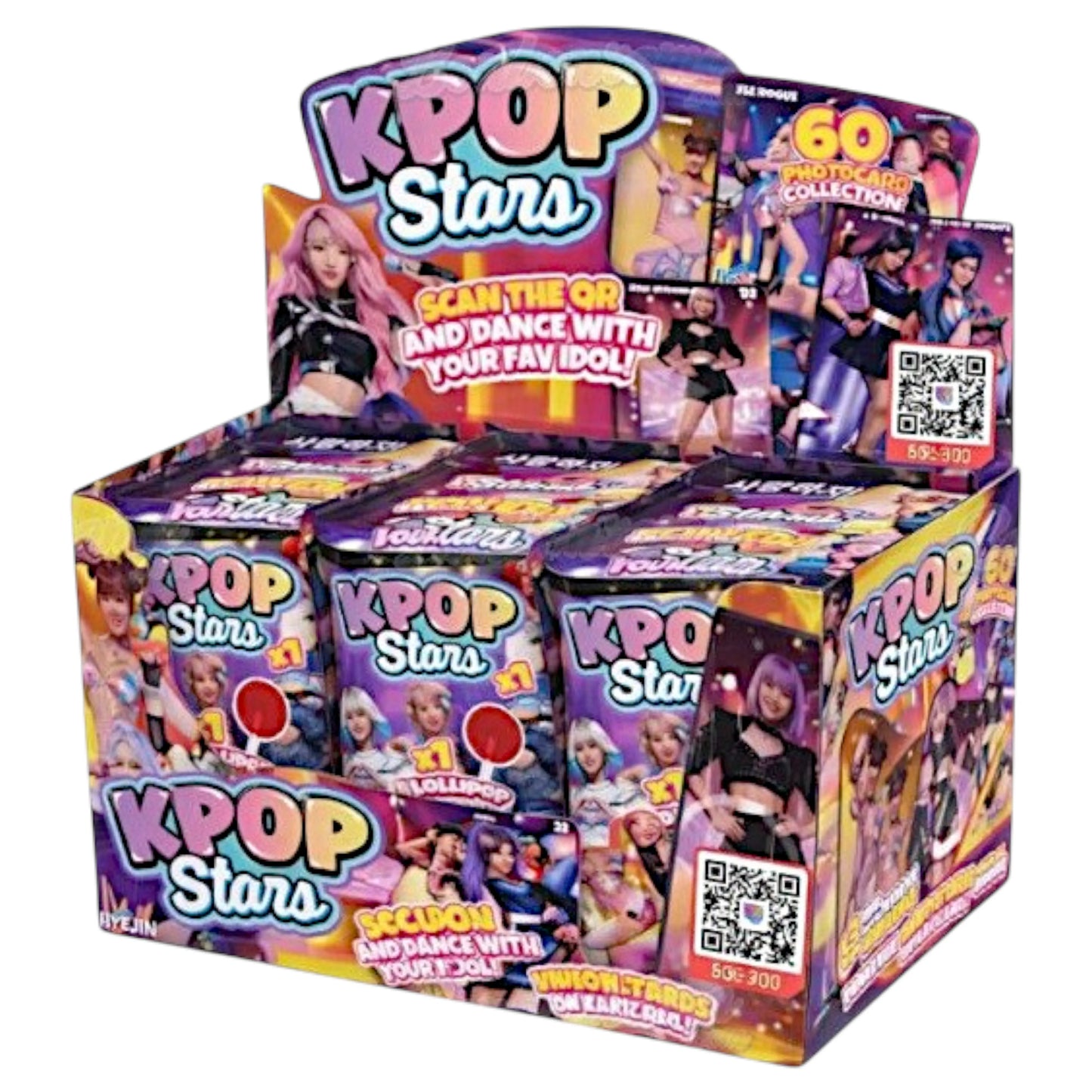 CANDY KPOP STARS 24 x 5.5 GR 3 PHOTO CARDS + LOLLIPOP