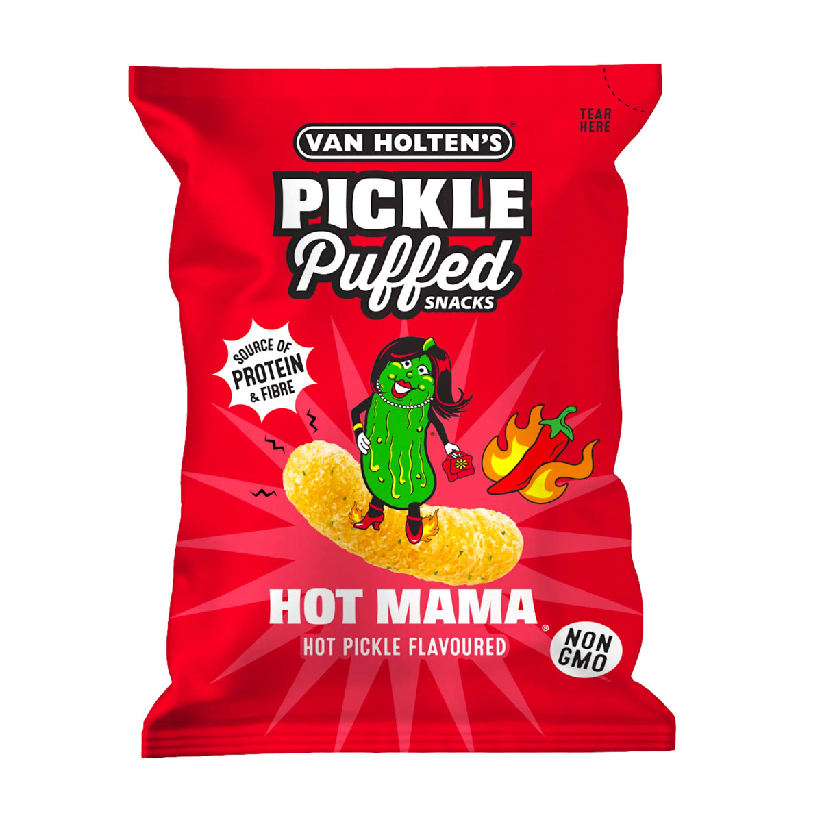 SNACK VAN HOLTENS 90 GR HOT MAMA PICKLE PUFFS | 10 x 90g