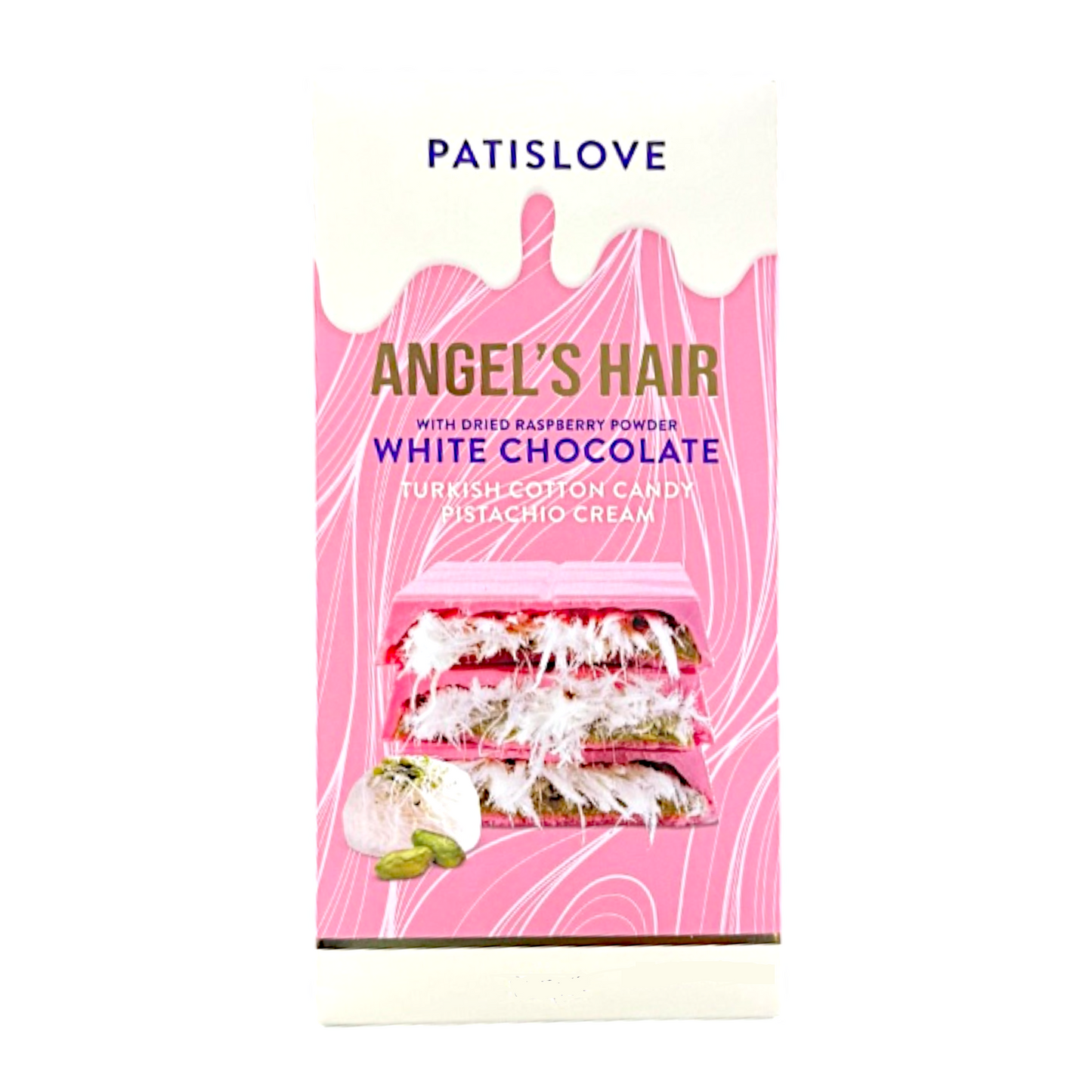 CANDY ANGEL HAIR PATISLOVE 10 x 90 GR PINK TURKISH COTTON CANDY PISTACHIO CREAM