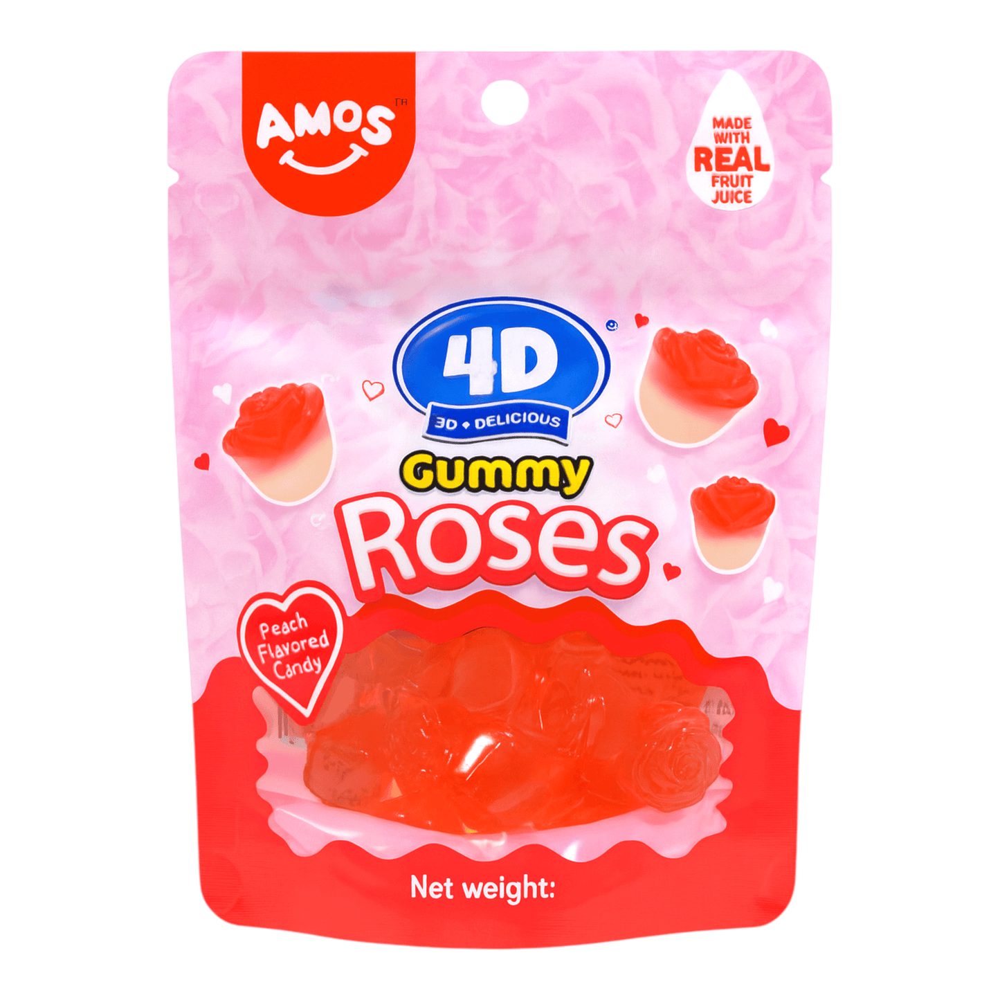 Amos 4D Gummy Roses | 24 x 65gr
