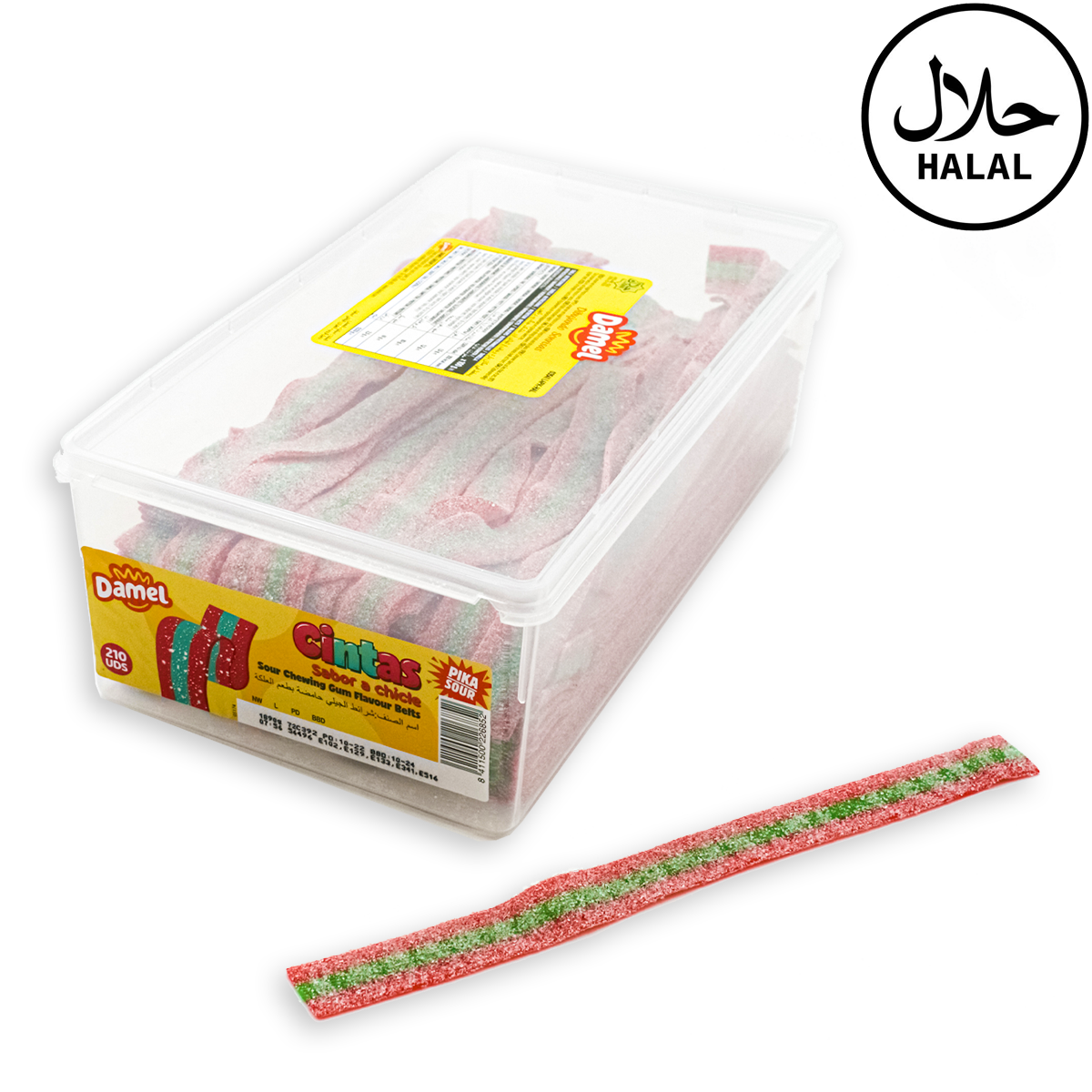 Damel Sour Chewing Gum Belts 210 Stück