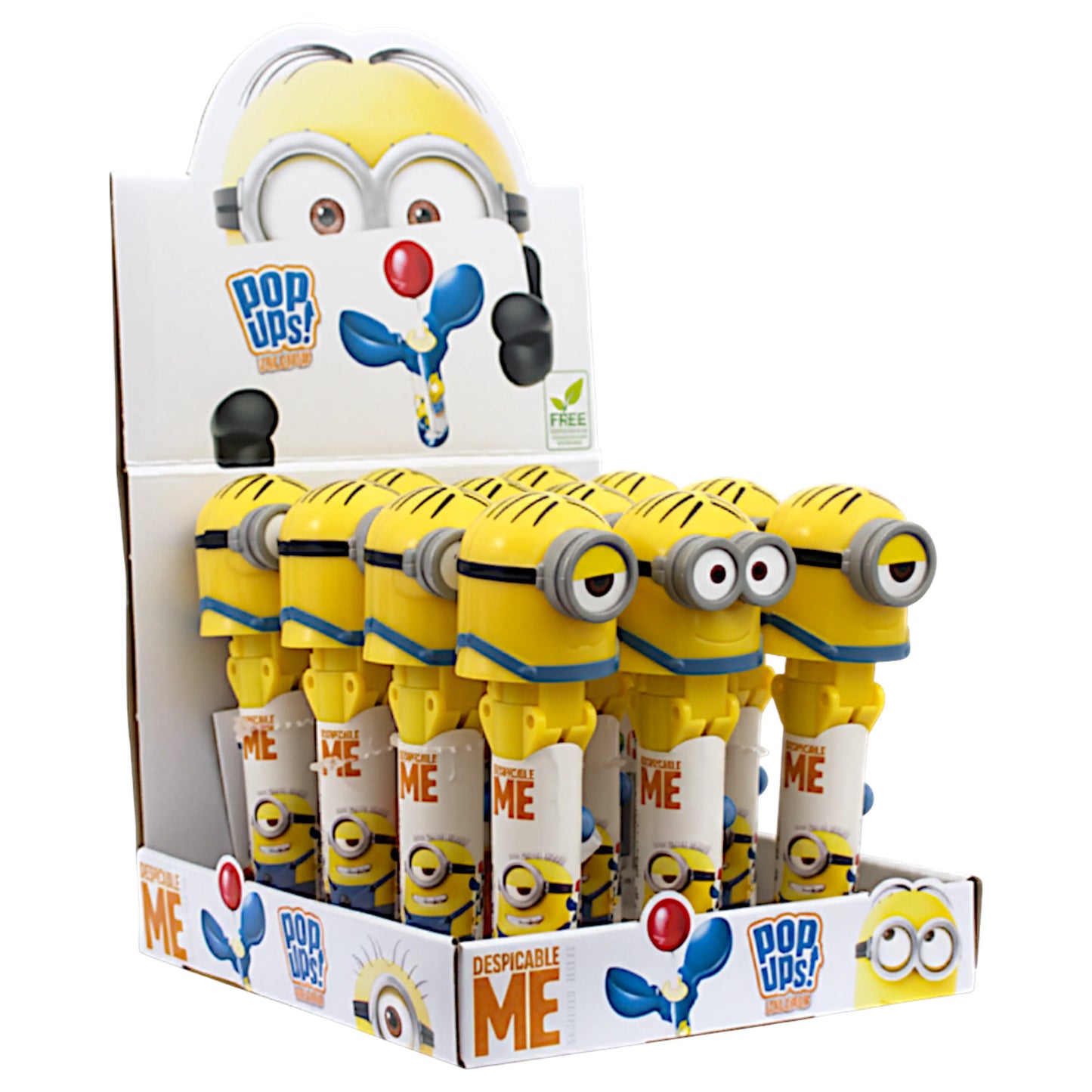 CANDY BIP 12 x 10 GR POP UPS LOLLIPOPS MINIONS