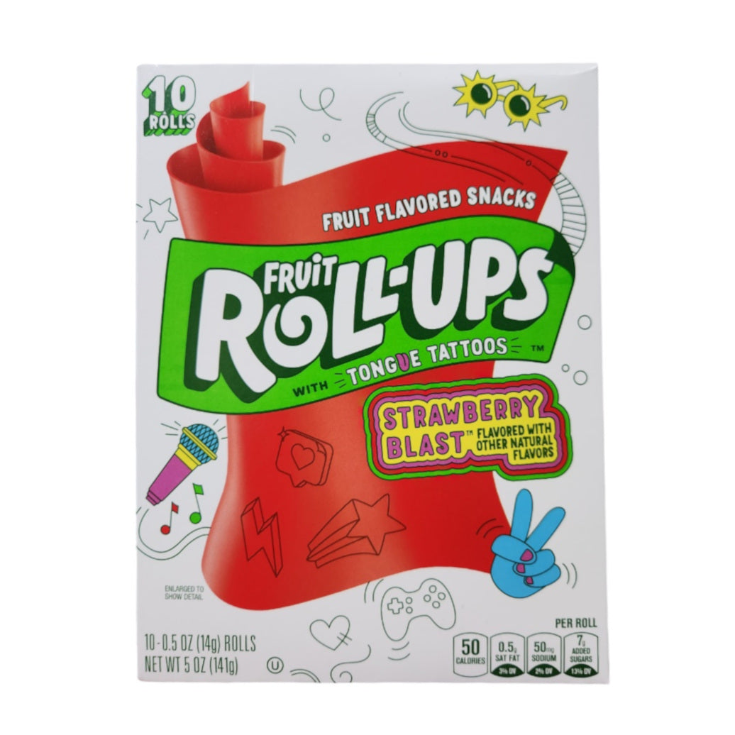 CANDY FRUIT ROLL UPS 10 x 14 GR STRAWBERRY SENSATION | 10 x 10 x 14g