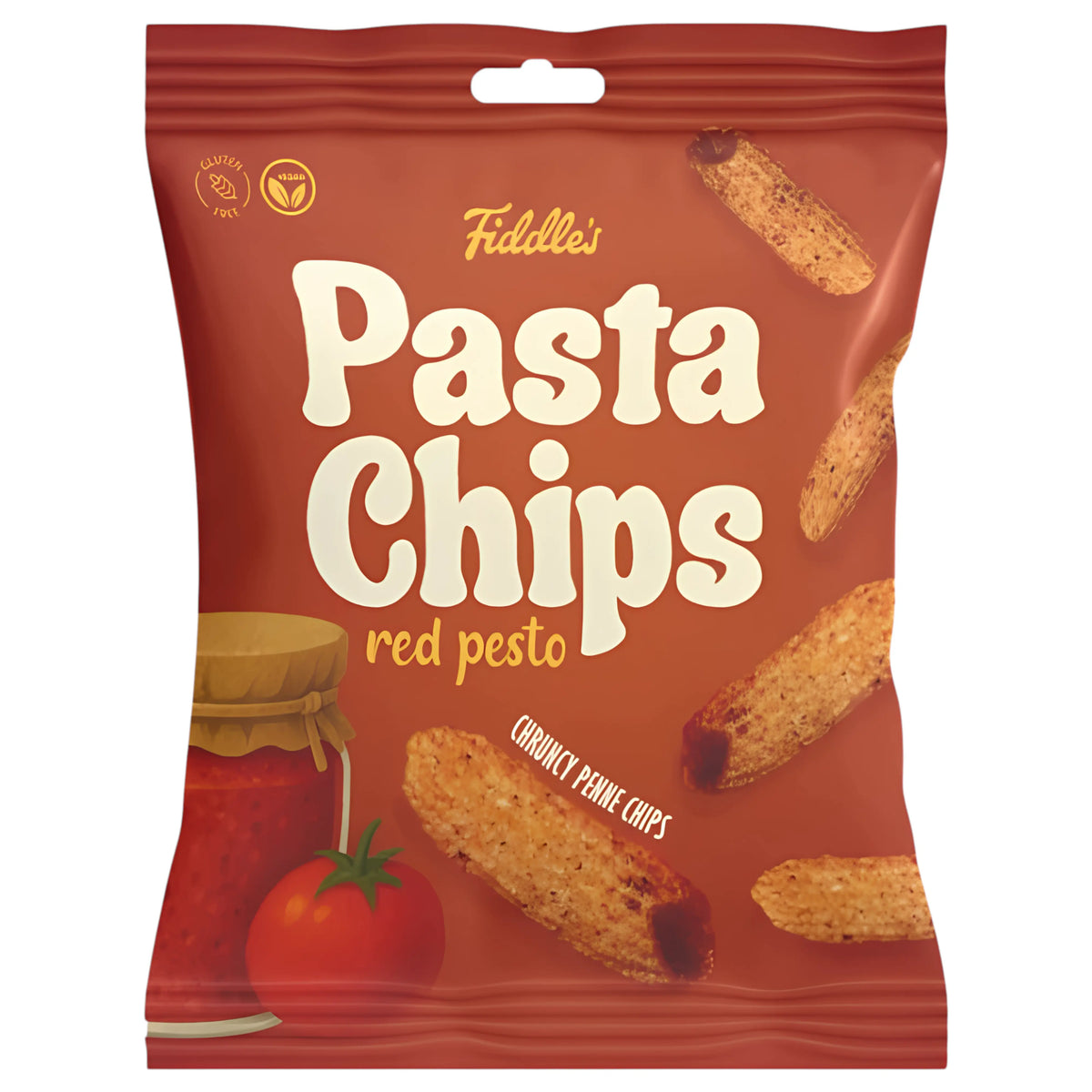 SNACK FIDDLES 80 GR PASTA CHIPS RED PESTO | 10 x 80g