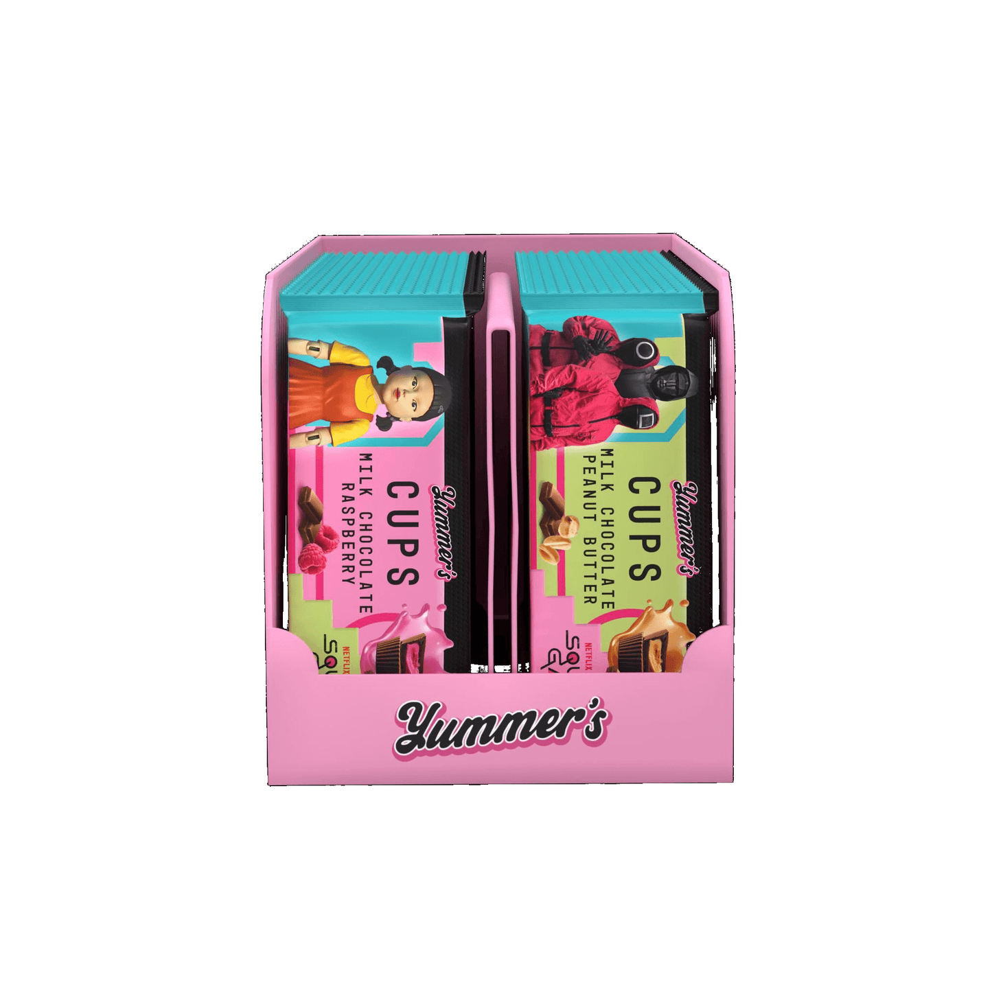 Yummers Squid Game Peanut Cream (20 Un) & Raspberry (20 Un) Cups | 40 x 40gr