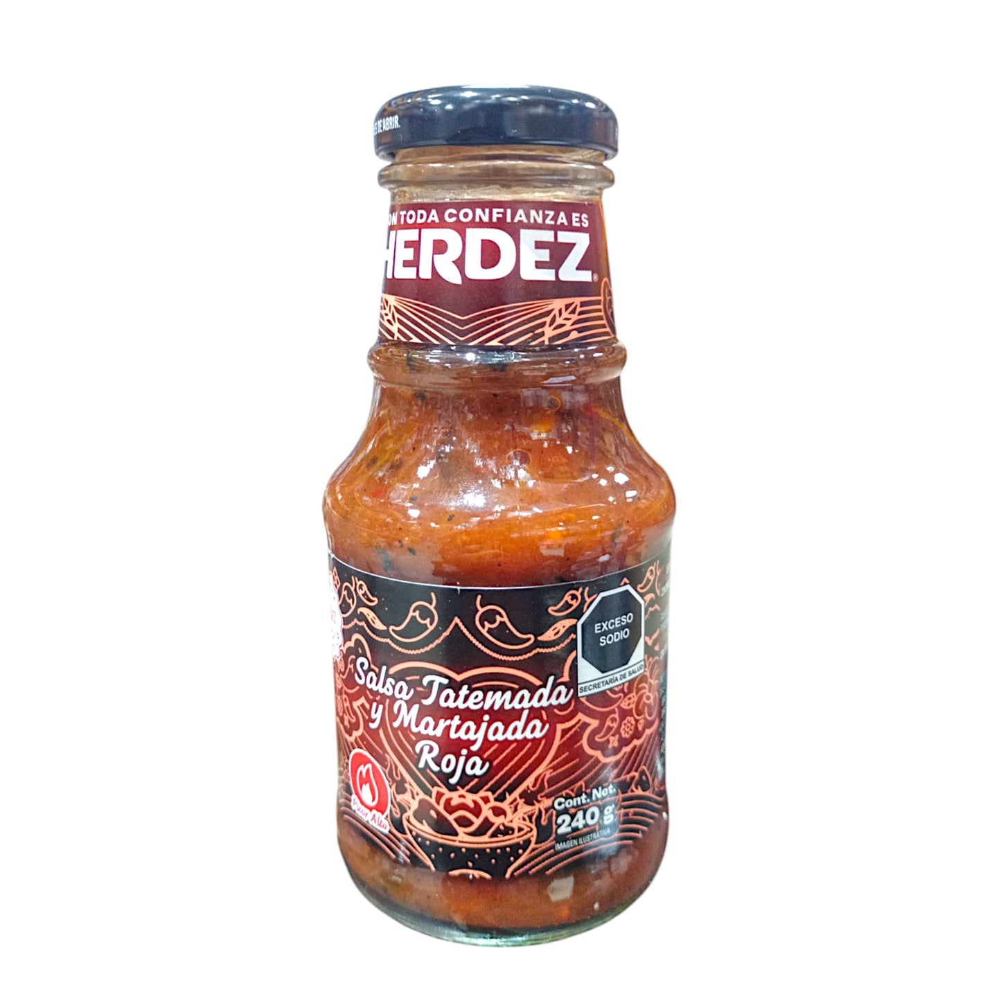 SALSA HERDEZ 240 GR SALSA ROJA ROASTED GLASS (SPICY) | 12 x 240g