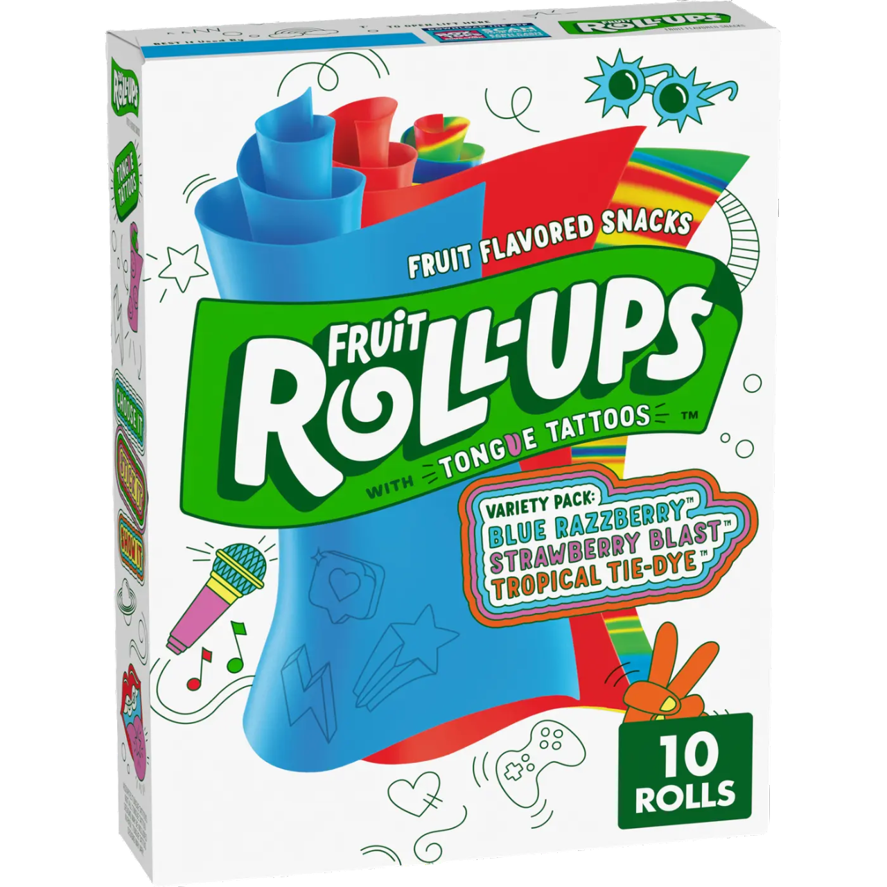 CANDY FRUIT ROLL UPS 10 x 14 GR VARIETY PACK | 10 x 10 x 14g