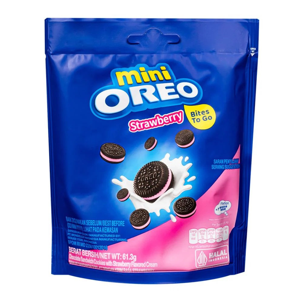 COOKI OREO 61.3 GR MINI STRAWBERRY POUCH | 24 x 61.3g
