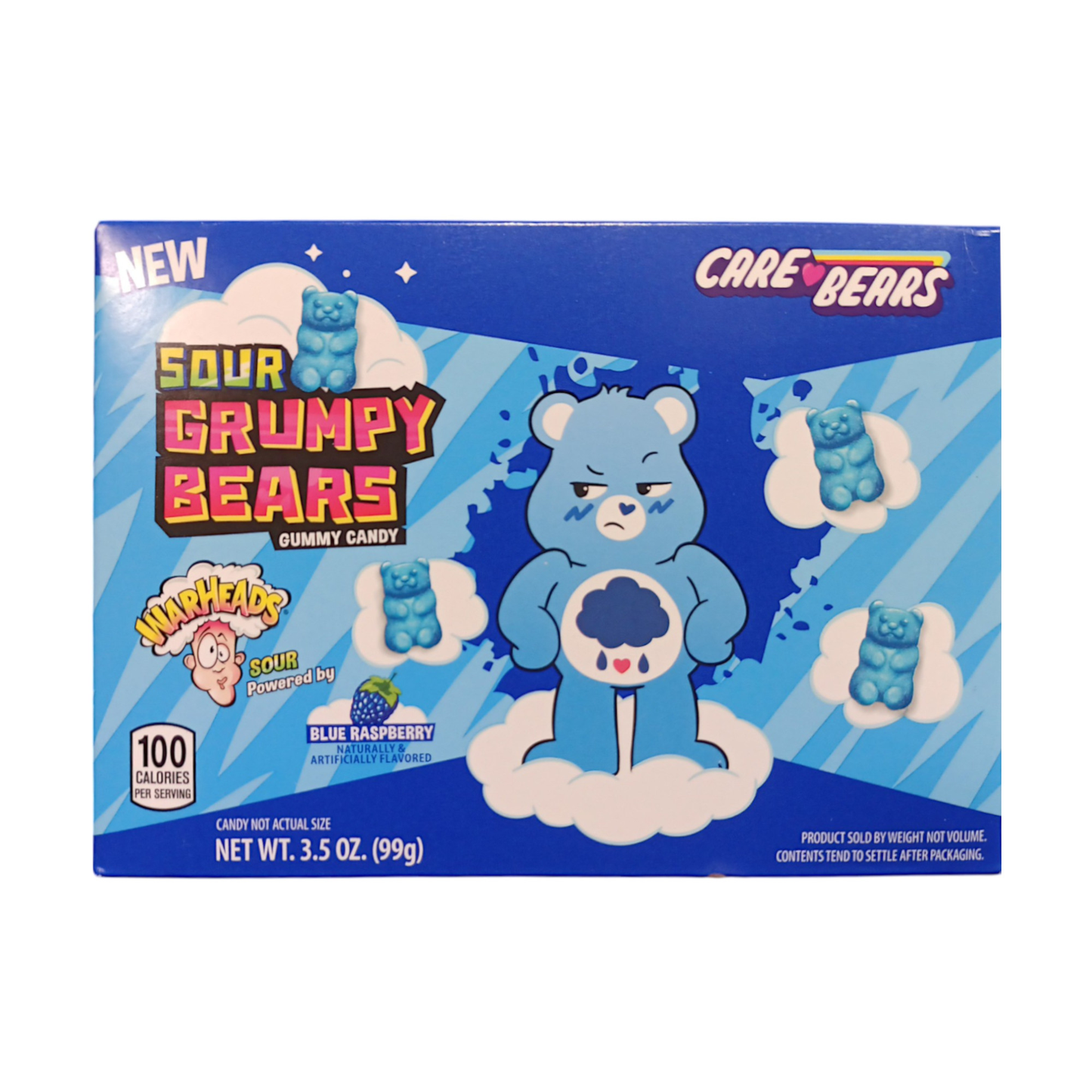 CANDY WARHEADS 99 GR SOUR GRUMPY BEARS BLUE RASPBERRY THEATER BOX | 12 x 99g