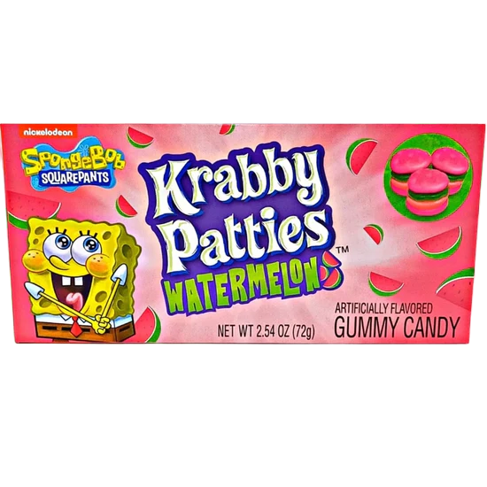 CANDY SPONGEBOB 72 GR KRABBY PATTIES WATERMELON THEATER BOX | 12 x 72g