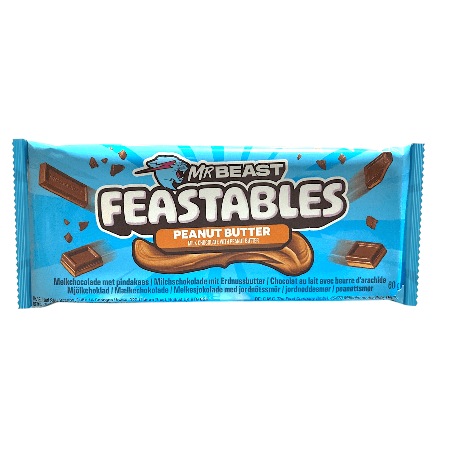 Mr Beast Feastables Peanut Butter Chocolate | 10 x 60g