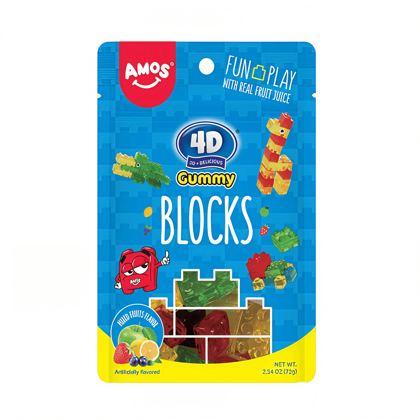 Amos 4D Sour Building Blocks Gummies | 24 x 72g