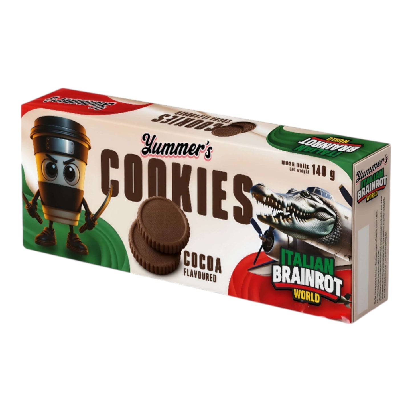 Yummers Brainrot Vanilla (7 Un) & Chocolate (7 Un) Biscuits | 24 x 140gr