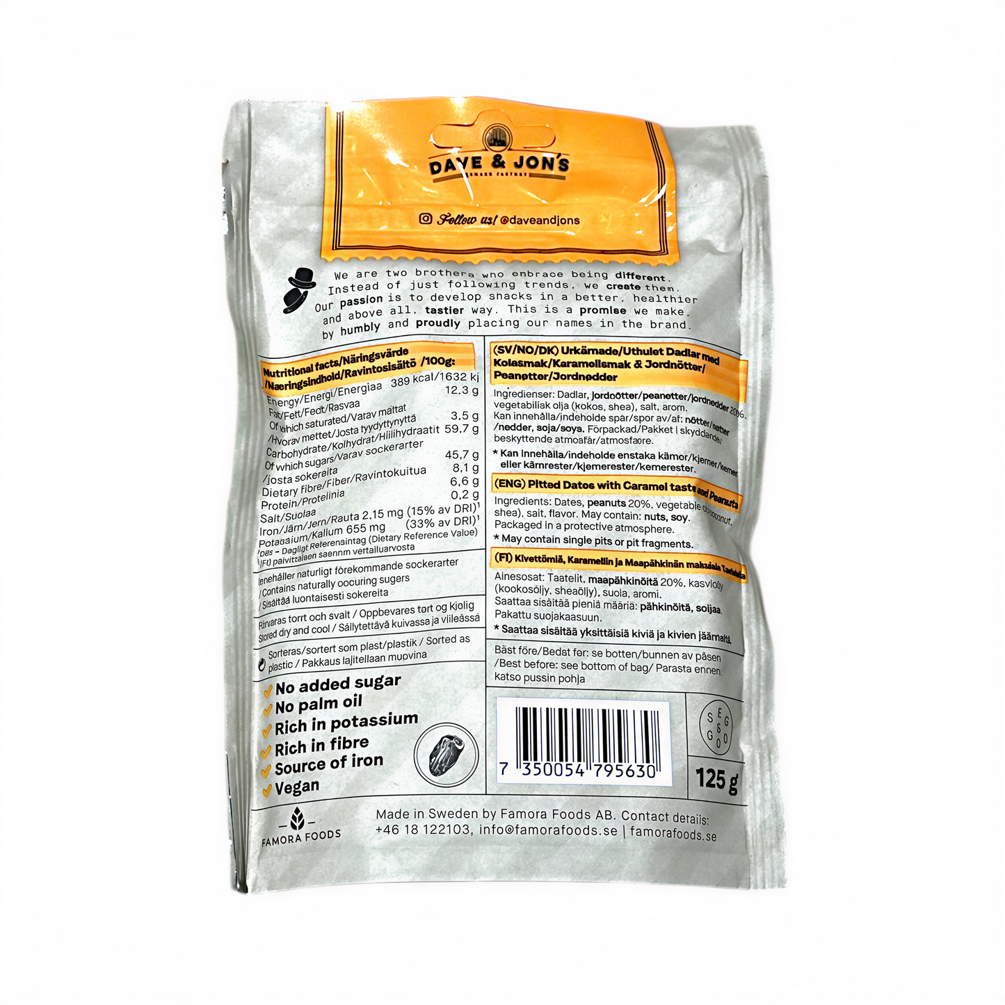 Dave & Jon'S Dates Salted Caramel Peanuts | 16 x 125gr