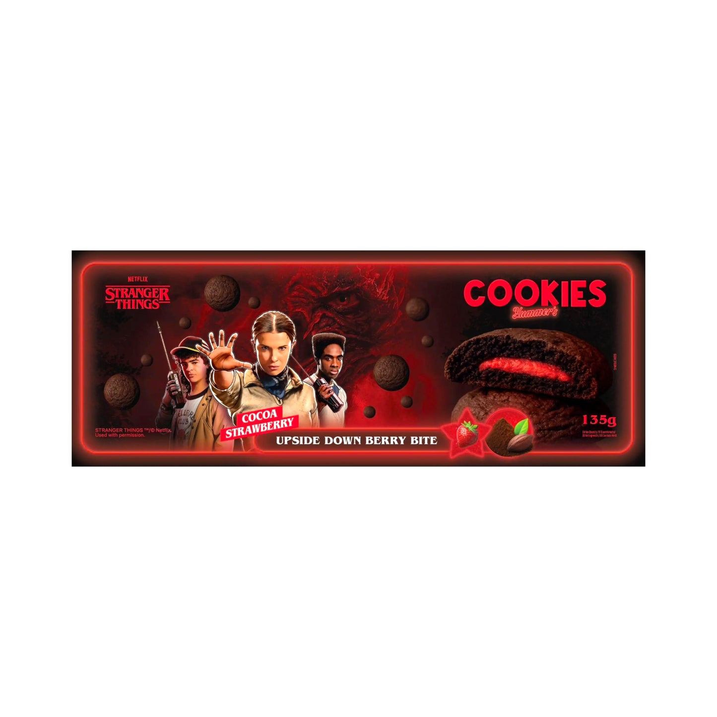 COOKI YUMMERS 135 GR STRANGER THINGS CHOCOLATE STRAWBERRY (14 UN) | 14 x 135g