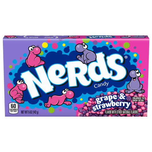 CANDY NERDS 142 GR GRAPE STRAWBERRY THEATER BOX | 12 x 142g