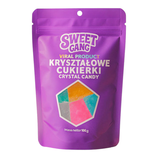 CANDY SWEET GANG 12 x 100 GR CRYSTAL CANDY STAND UP BAG