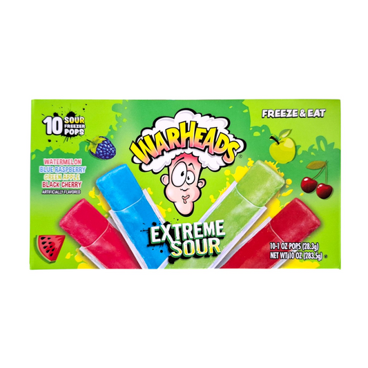 CANDY WARHEADS 10 x 28.3 GR FREEZER POPS | 12 x 10 x 28.3g