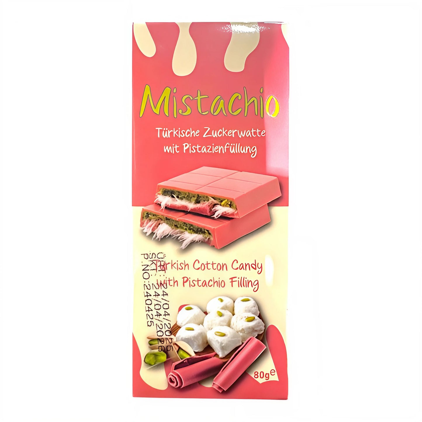 CANDY ANGEL HAIR MISTACHIO 12 x 80 GR PINK TURKISH COTTON CANDY PISTACHIO CREAM