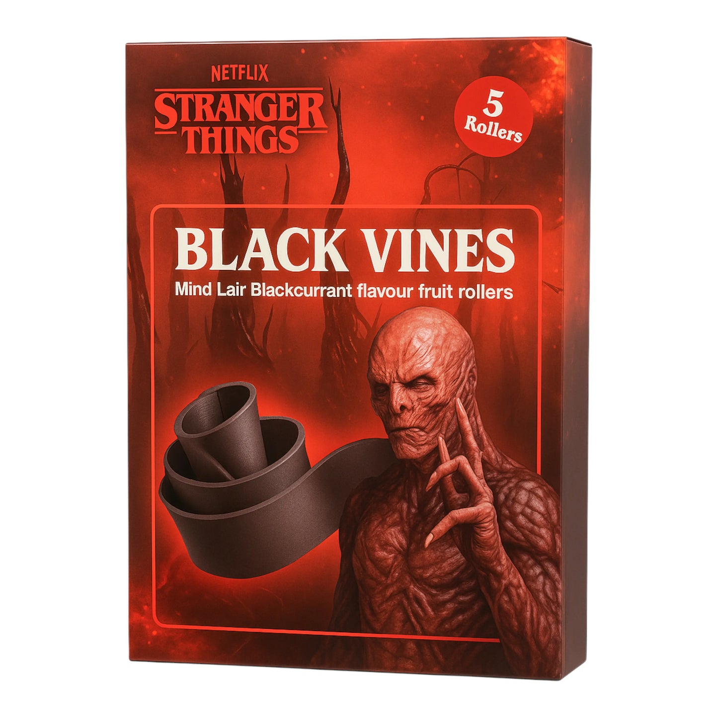 CANDY STRANGER THINGS 5 UN FRUIT ROLLERS BLACKCURRANT | 12 x 5 pieces