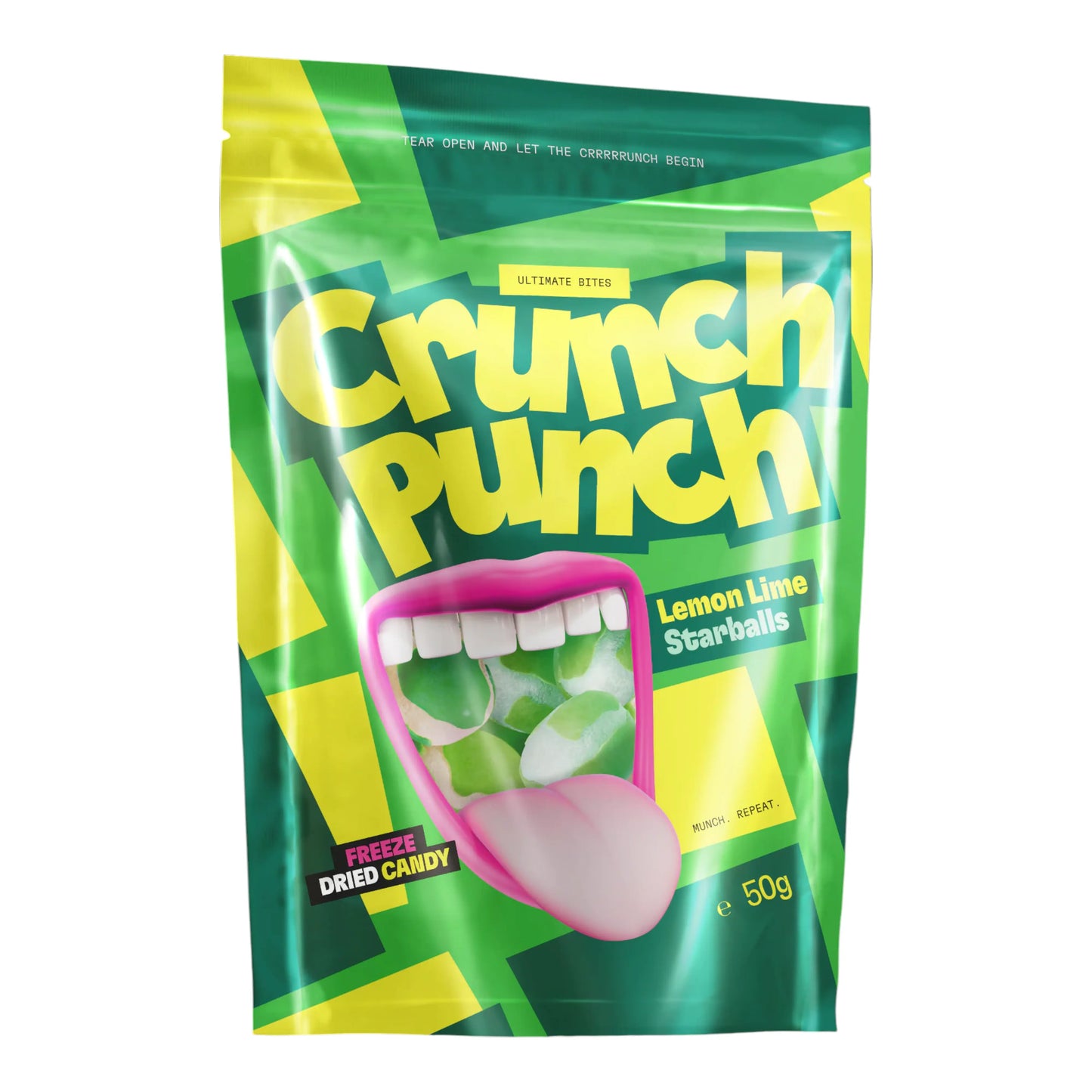 CANDY CRUNCH PUNCH 50 GR LEMON LIME STARBALLS | 15 x 50g
