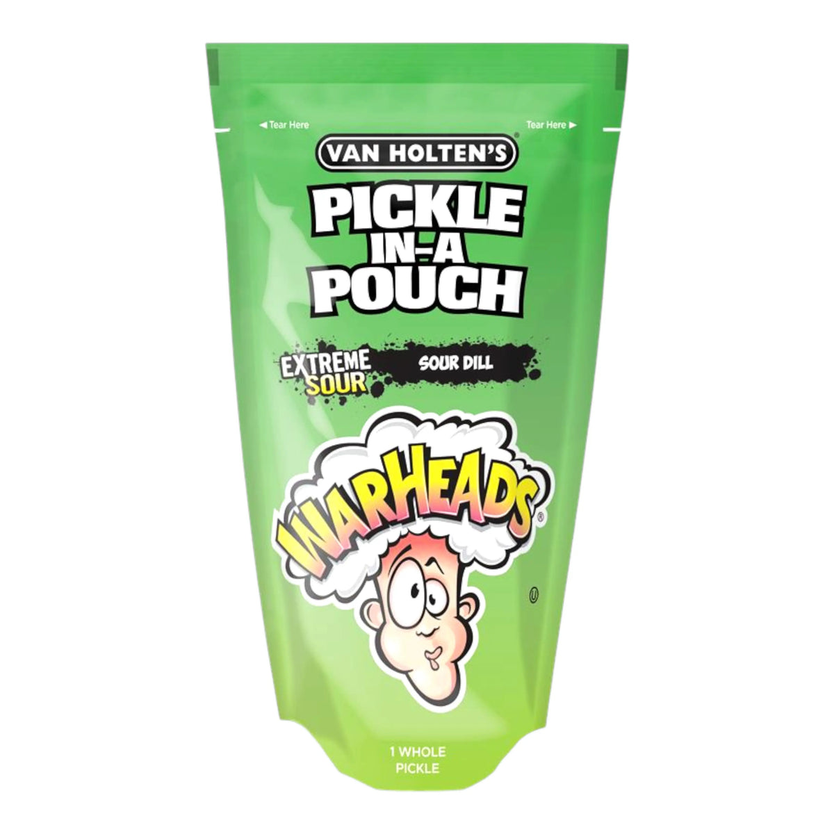 VEGET VAN HOLTENS 242 GR WARHEAD EXTREME SOUR PICKLE JUMBO | 12 x 242g