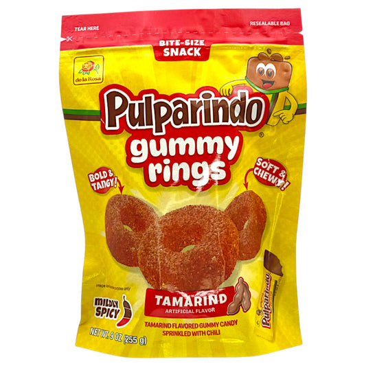 CANDY DE LA ROSA 255 GR PULPARINDO GUMMY RINGS TAMARINDO | 12 x 255g