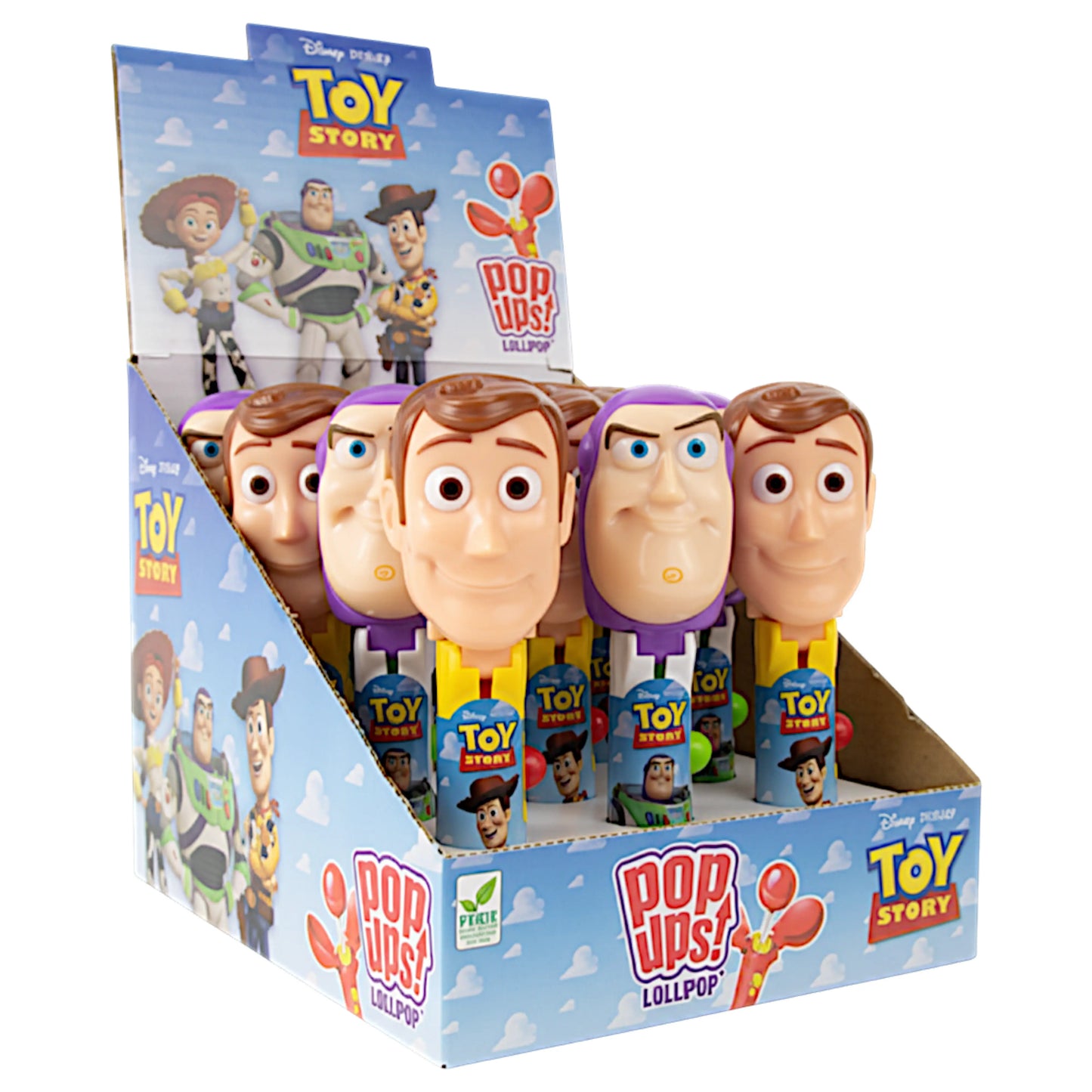 CANDY BIP 12 x 10 GR POP UPS LOLLIPOPS TOY STORY