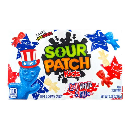 CANDY SOUR PATCH KIDS 87 GR RED WHITE & BLUE THEATER BOX | 12 x 87g