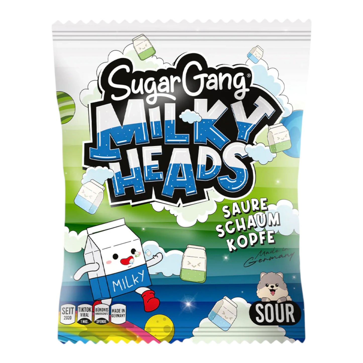 CANDY SUGARGANG 105 GR MILKY HEADS SOUR | 12 x 105g