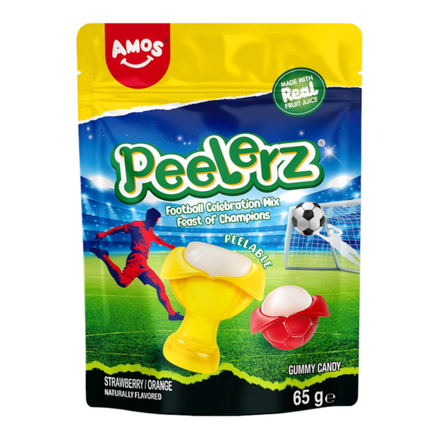 CANDY AMOS 65 GR PEELERZ WORLD CUP GUMMY | 24 x 65g