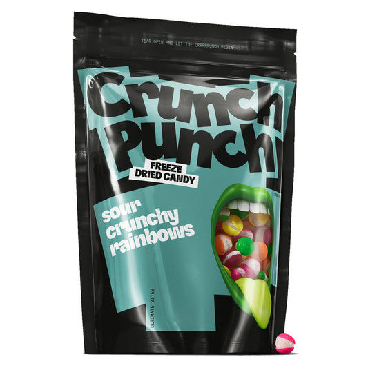 Crunch Punch Freeze Dried Candy Sour Crunchy Rainbows | 15 x  100g