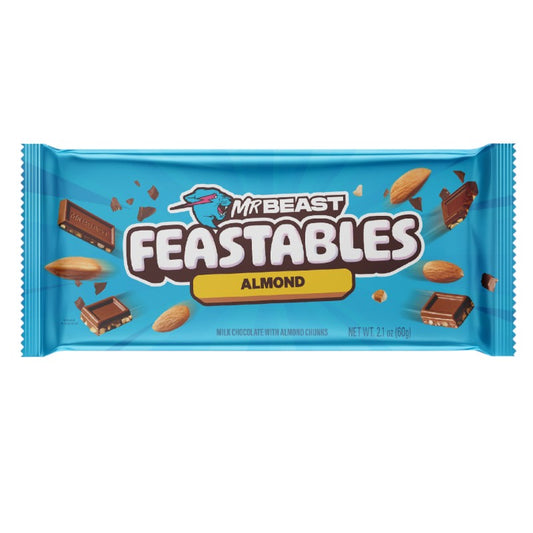 Mr Beast Feastables Almond Chocolate Blue Pack 10 x 60 g