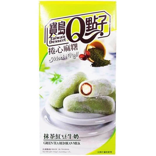 TaiwanDesserts Green Tea Red Bean Mochi Roll | 24 x 150g