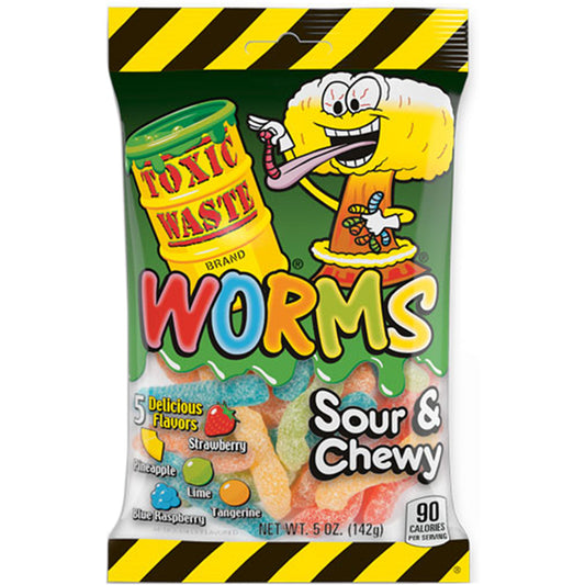 Toxic Waste Sour Gummy Worms | 12 x 142g