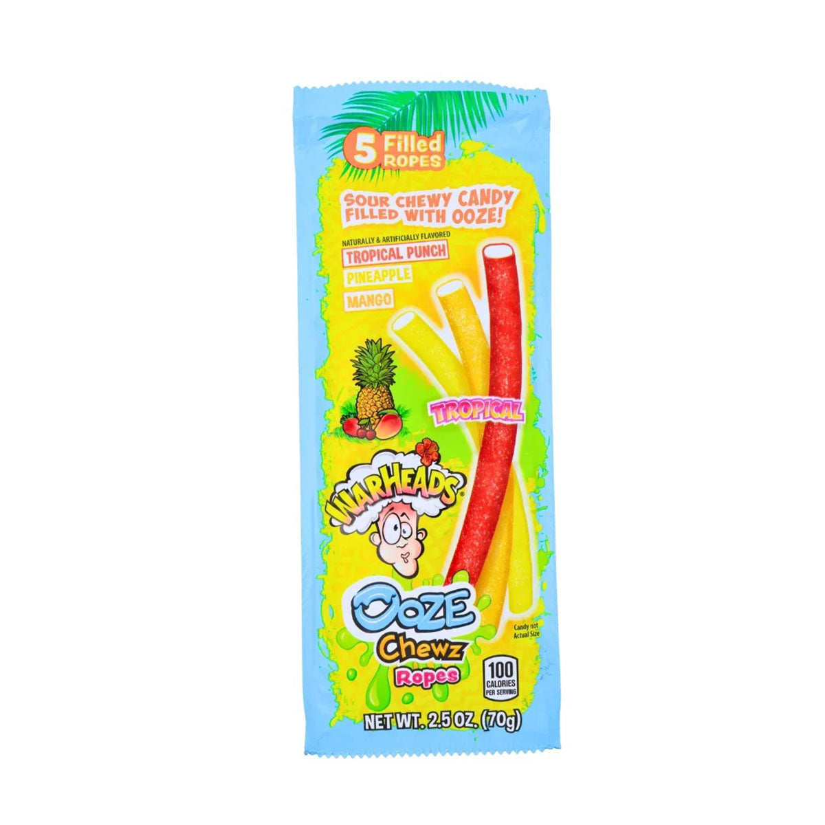 Warheads Ooze Chews Tropical Ropes | 12 x 70g