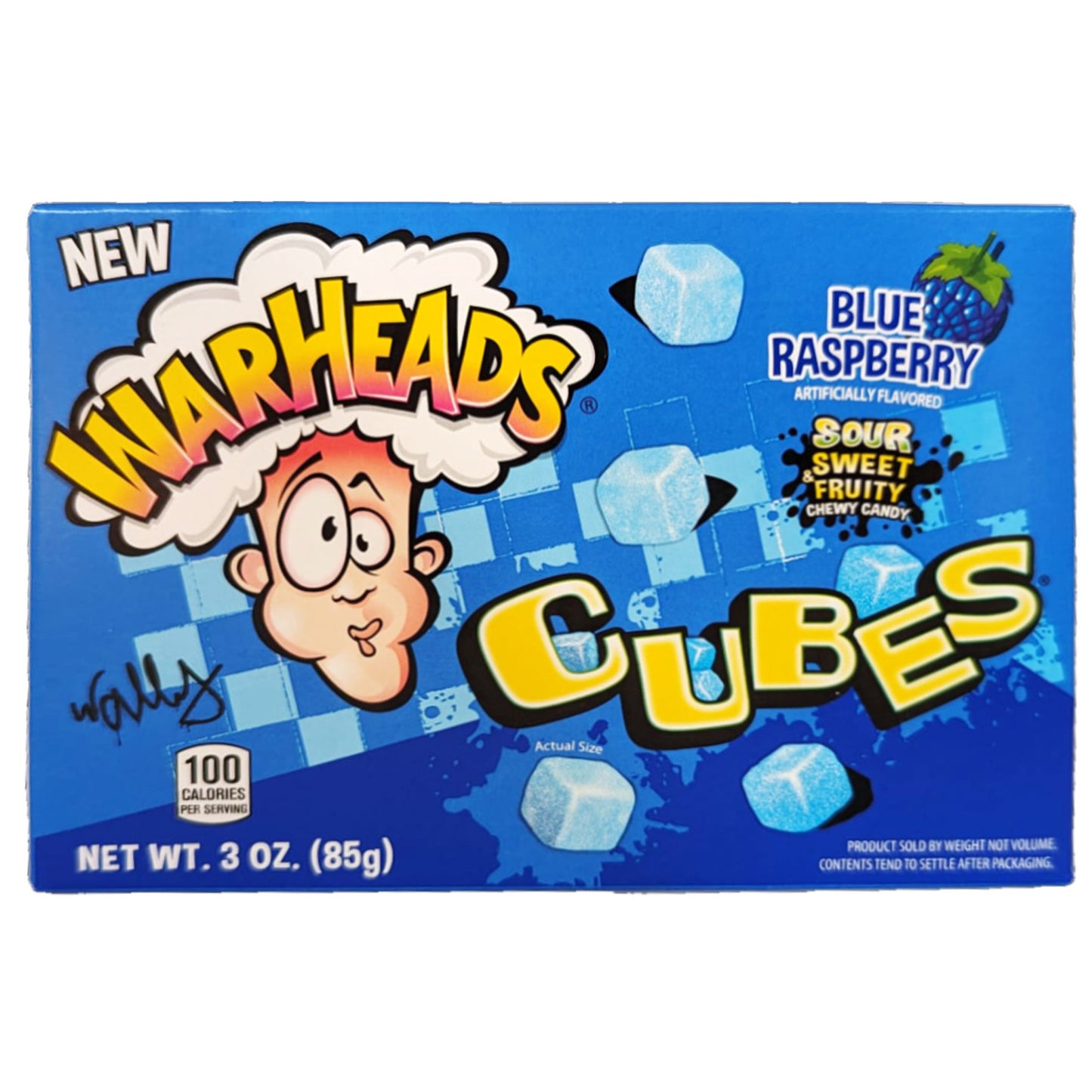 Warheads Blue Raspberry Cubes | 12 x 85g