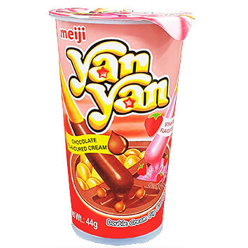 Yan Yan Double Creme Strawberry Chocolate | 10 x 44g