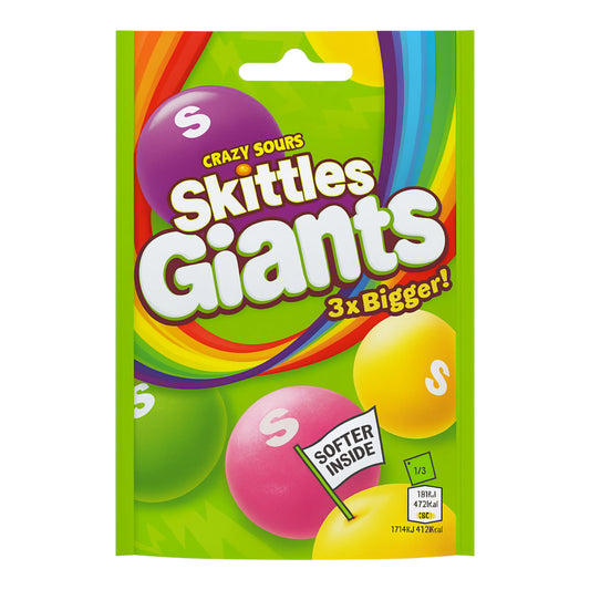 CANDY SKITTLES 132 GR GIANT SOURS | 15 x 132g
