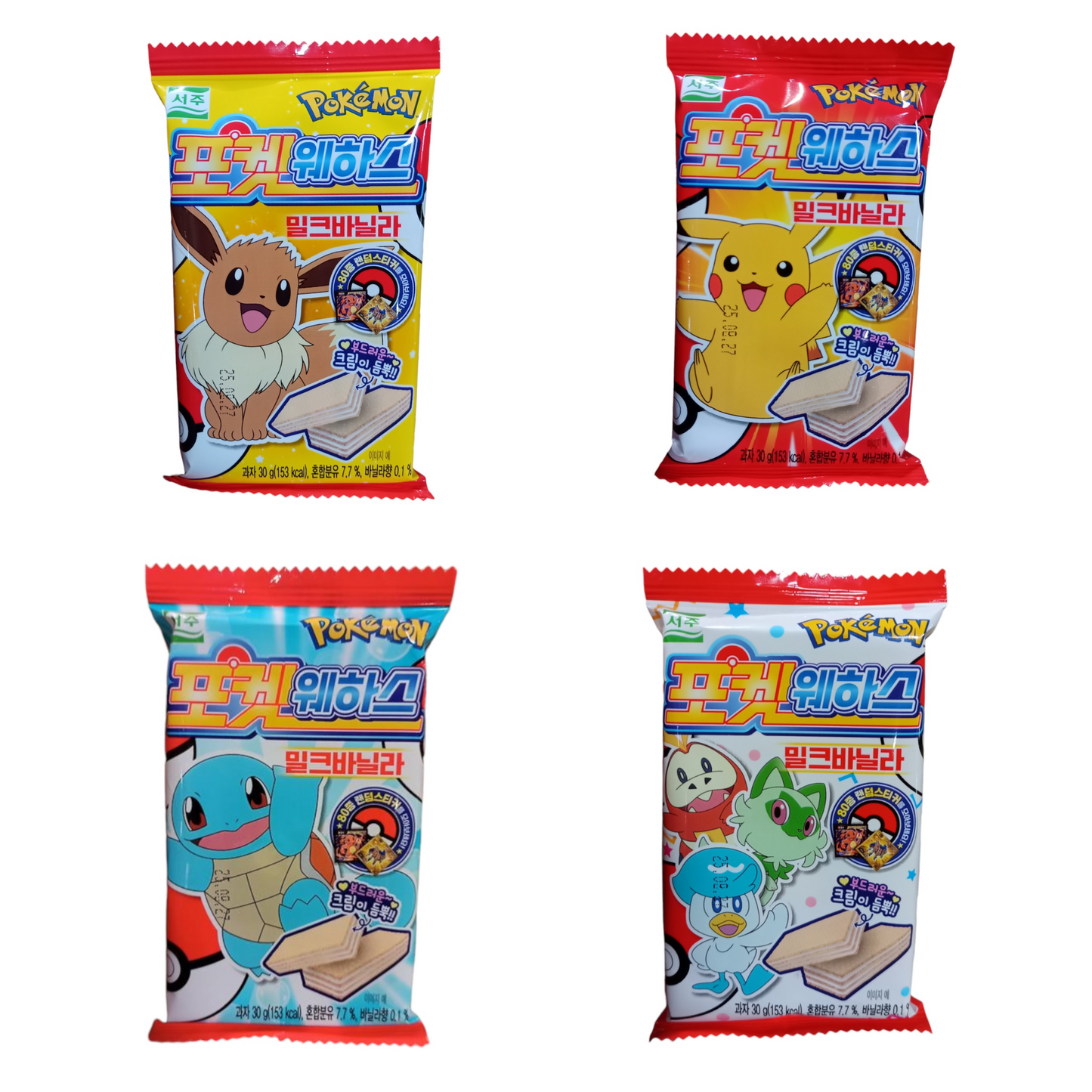 CANDY SEOJU 20 x 30 GR POKEMON WATER MILK VANILLA ASIAN | 4 x 20 x 30g